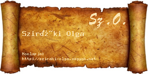 Sziráki Olga névjegykártya