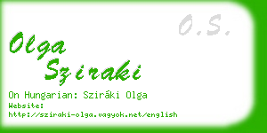olga sziraki business card